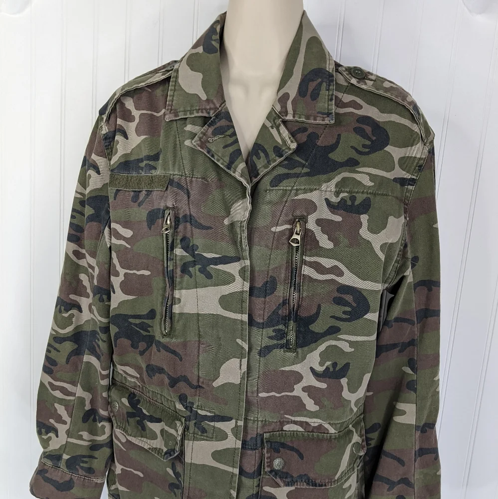 TOPSHOP Camo Field Utility Jacket Sz 4 - Picture 3 of 13